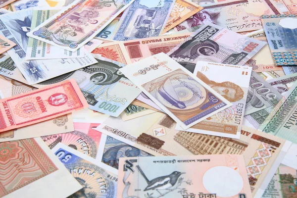 Different world banknotes background — Stock Photo, Image