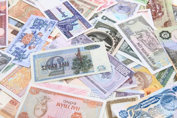 Andere wereld bankbiljetten achtergrond — Stockfoto