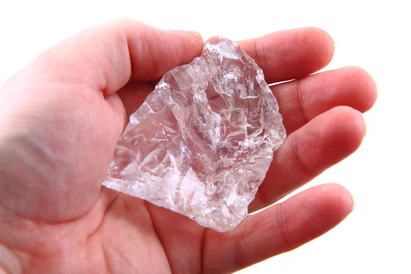 Crystal in the human hand — Stock Photo, Image