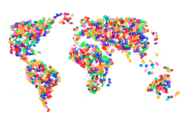 Färg stenar konsistens som världskartan — Stockfoto