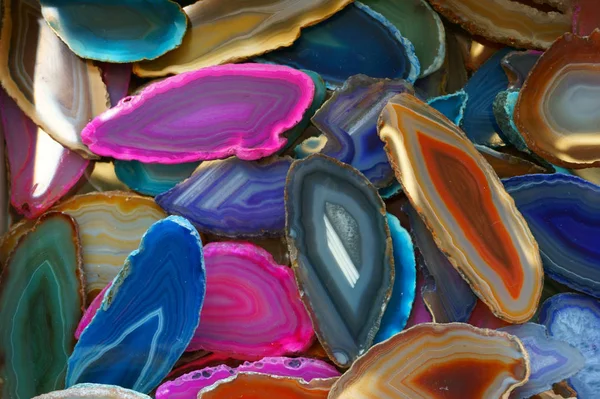 Color agate collection — Stock Photo, Image