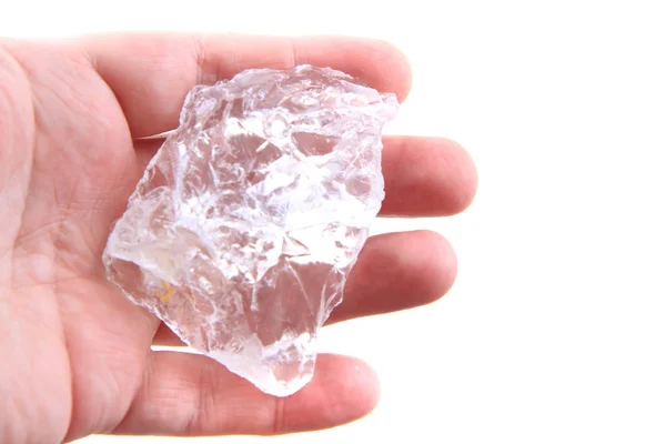 Crystal in the human hand — Stock Photo, Image
