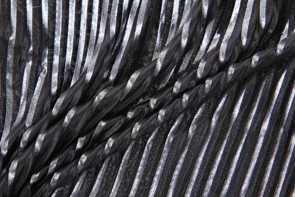Fekete és ezüst szövet szerkezete — Stock Fotó