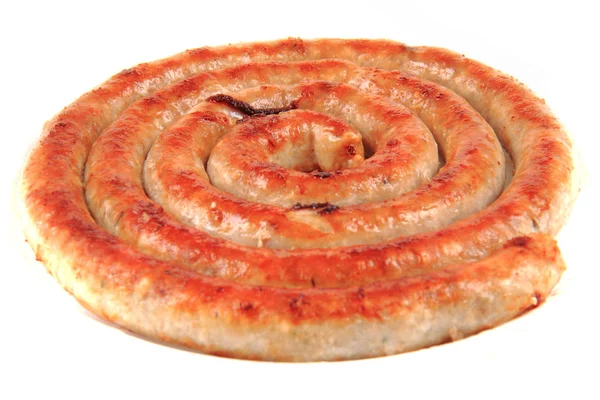 Spiral grilled sausage — Stock Photo, Image