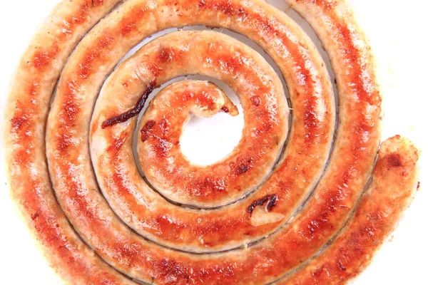 Spiral grilled sausage — Stock Photo, Image