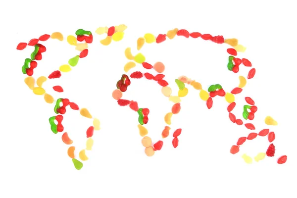 Candy world map — Stock Photo, Image