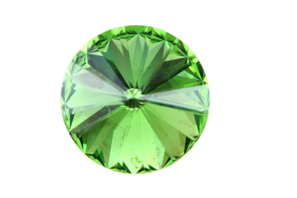 Green glass diamond isolated — Stock Photo, Image