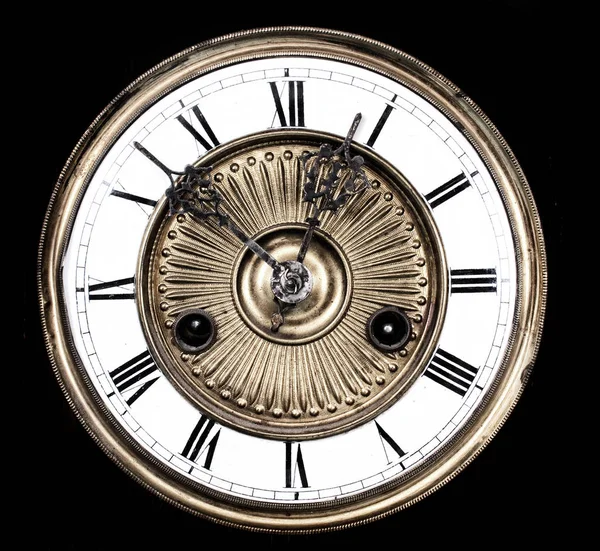 Alte Uhr isoliert — Stockfoto