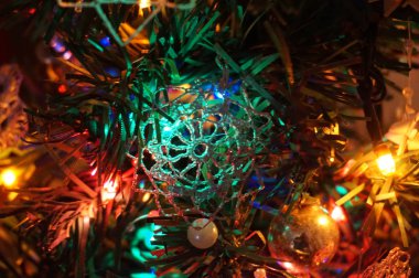 Noel ışıkları ve dekorasyon arka plan