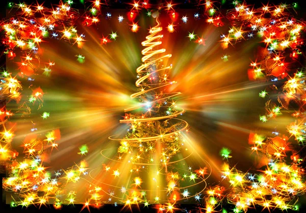 色のクリスマス ツリー — ストック写真