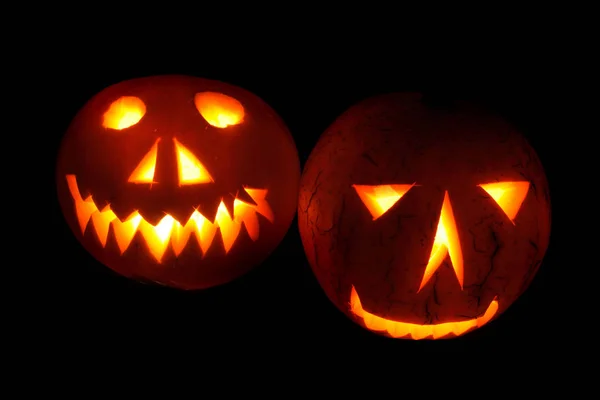 Halloween pumpkins in the night — Stock Photo, Image