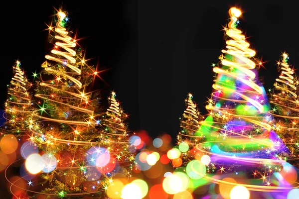 Kleur kerstboom — Stockfoto