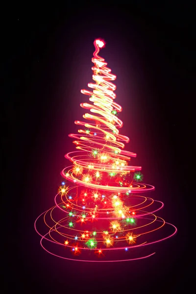 Barevné vánoční strom — Stock fotografie