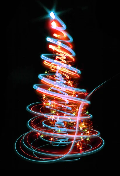 Farbe Weihnachtsbaum — Stockfoto