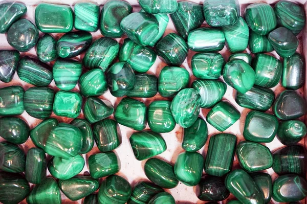 Green malachite mineral texture — Stock Photo, Image