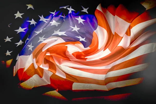 Usa flag in the dark night — Stock Photo, Image