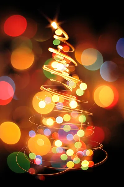 Pohon Natal Warna — Stok Foto