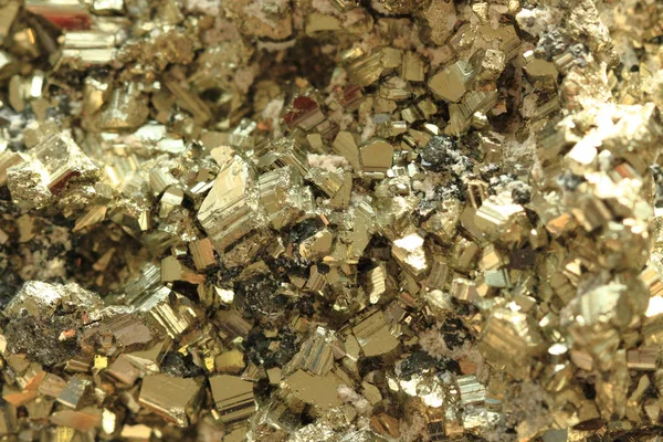 黄铁矿矿物的背景 — 图库照片