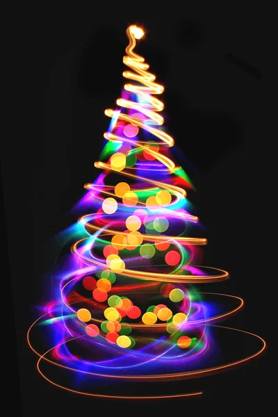 Luzes de Natal como árvore de xmas — Fotografia de Stock