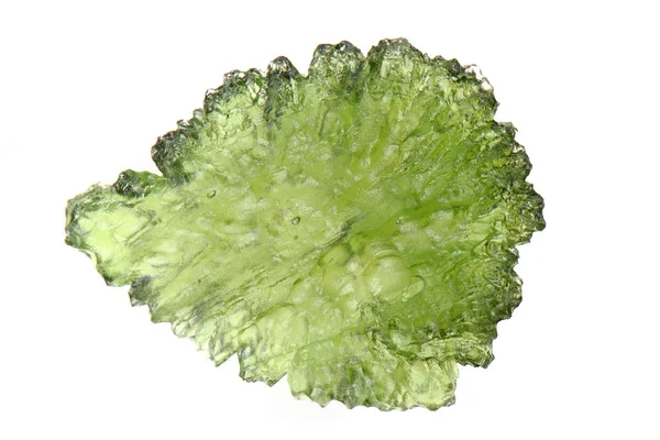 Minerale moldavite verde dalla repubblica ceca isolato — Foto Stock