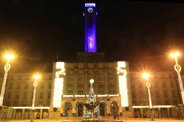 Christmas tree in Ostrava city — Stock Photo, Image