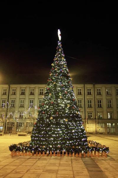 Árvore de natal na cidade de Ostrava — Fotografia de Stock