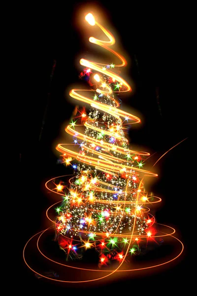 Kerstboom van de lichten van de kleur — Stockfoto