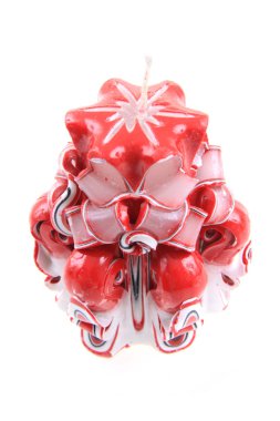 Beyaz arka plan üzerinde izole güzellik kırmızı mum