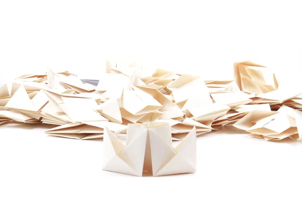 Origami Papieru Statków Jako Ładne Tło Łatwe — Zdjęcie stockowe
