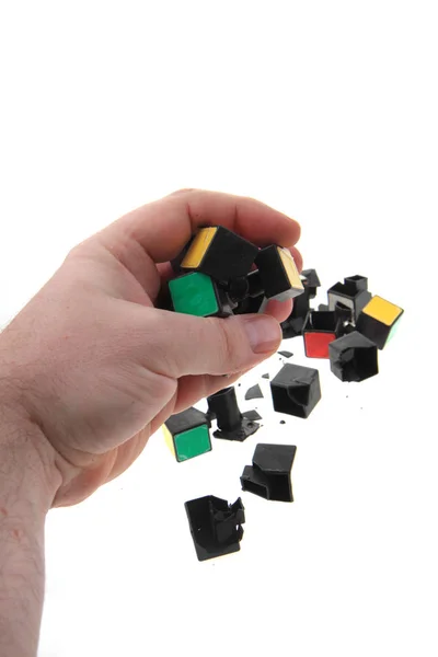 Skadade rubic kub isolerade — Stockfoto