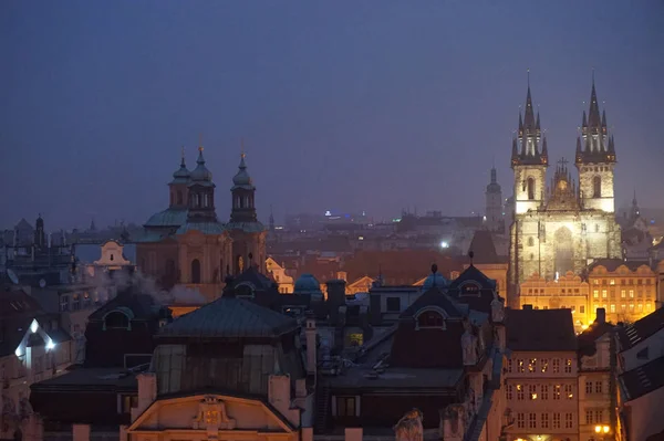 Visa gamla Prag från klementinum tower — Stockfoto