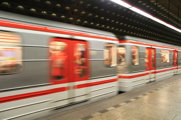 Prague subway train — Stock Photo, Image