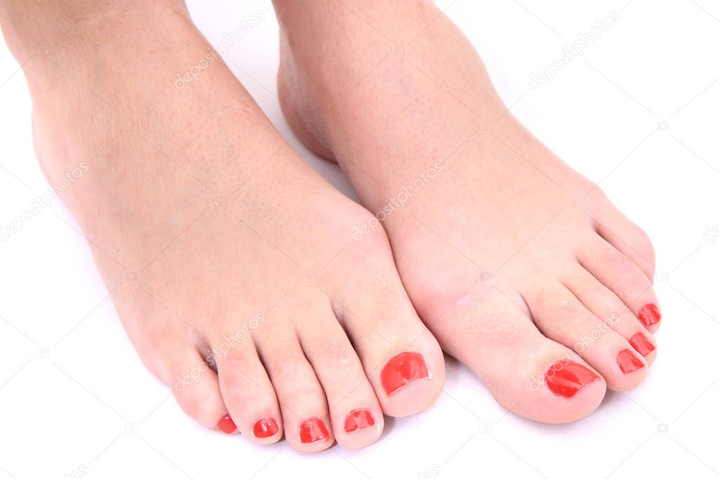 women legs with nice nails (pedicure)