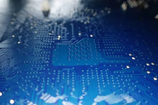 Blå mikrochip textur — Stockfoto