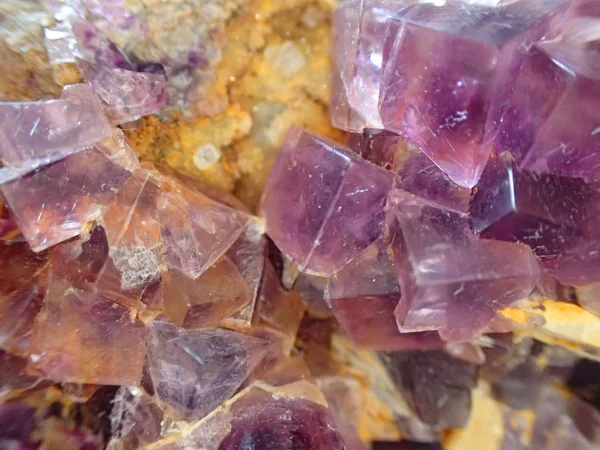 Fluorite mineral crystal texture — Stock Photo, Image