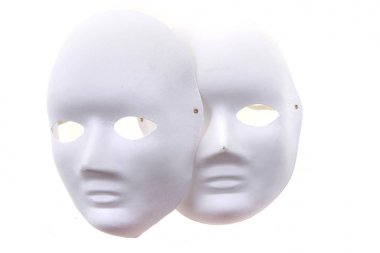 izole beyaz kağıt maskeleri