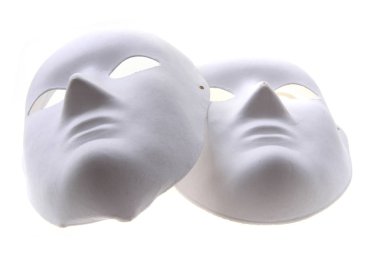 izole beyaz kağıt maskeleri