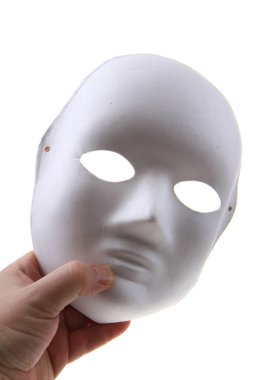 beyaz kağıt maske izole