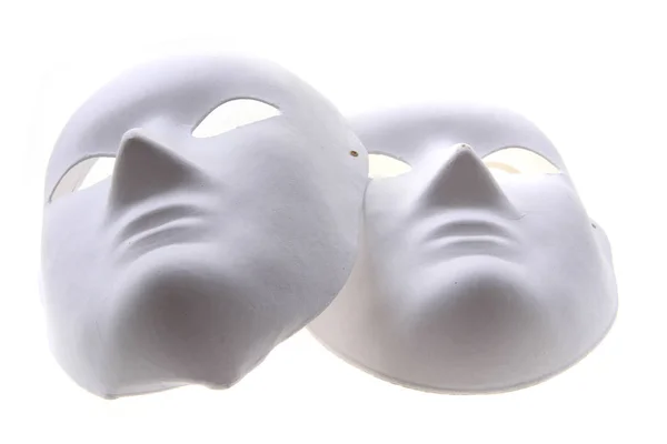 Masques en papier blanc isolés — Photo