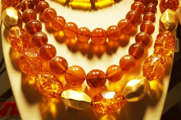 Beauty amber jewelry — Stock Photo, Image