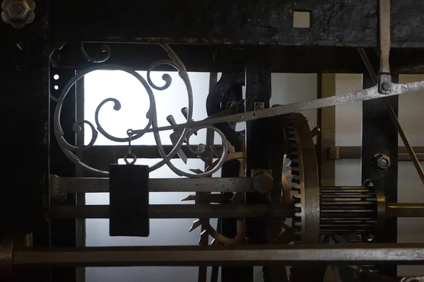 Eski kule saati makine — Stok fotoğraf
