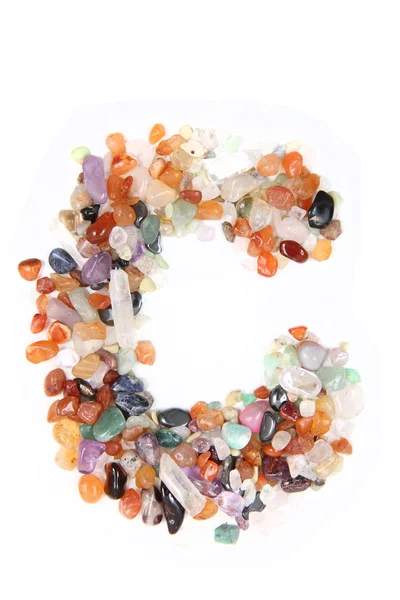 Color natural gems alphabet letter — Stock Photo, Image