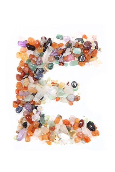 Color natural gems alphabet letter — Stock Photo, Image