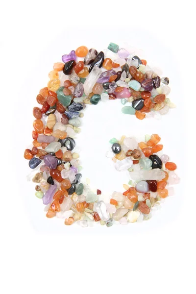 Color natural gems alphabet letter — Stock Photo, Image