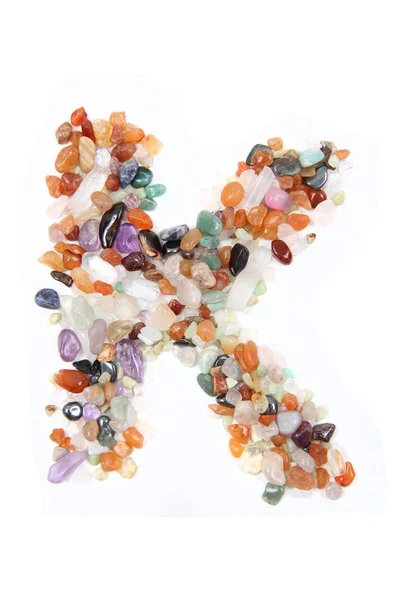 Color natural gems alphabet letter — Stock Photo, Image