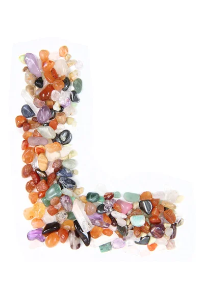 Color natural gems alphabet letter — Stock Photo, Image