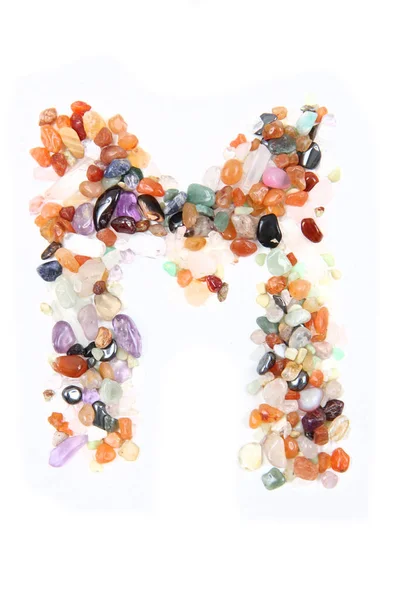 Renk Doğal Taşlar alfabesi mektubu — Stok fotoğraf