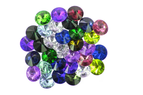 Color plastic diamonds isolated — Stock Photo, Image