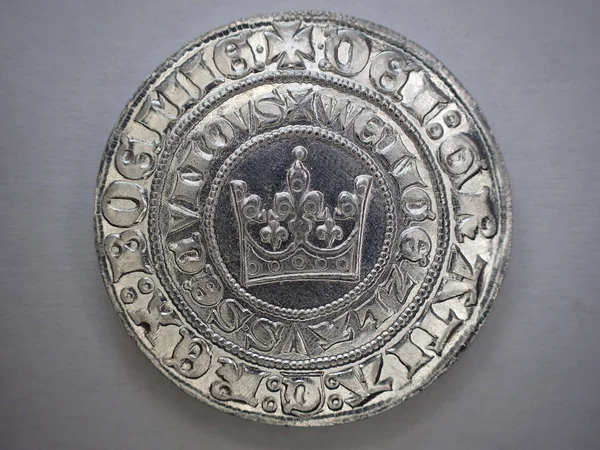 Çok eski Çek gümüş para — Stok fotoğraf