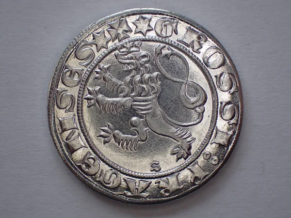 stock image very old czech silver money